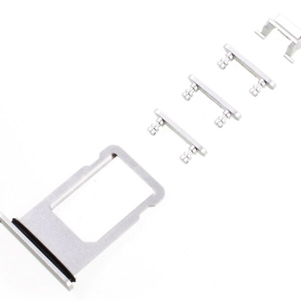 Υποδοχή Κάρτας SIM και Side Button για iPhone 8 Plus, ασημί