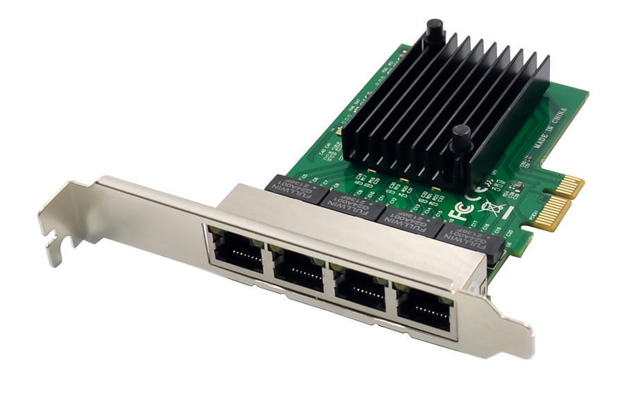 ST708.jpg POWERTECH κάρτα επέκτασης PCIe σε 4x RJ45 GbE ST708, RTL8111F & ASM1184