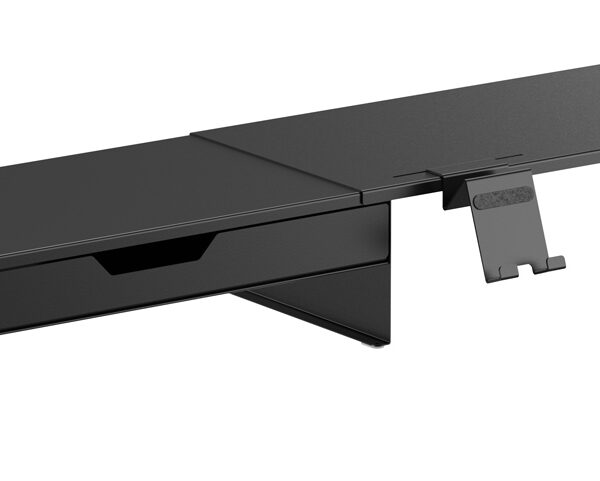 BRATECK επιτραπέζια βάση για οθόνη/laptop/smartphone/tablet STB-128-02 με συρτάρι, 13-32", έως 20kg, heavy duty, μαύρη