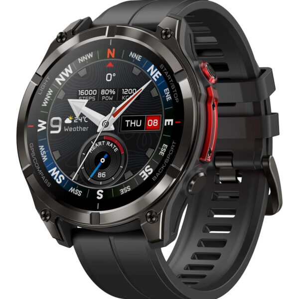 ZEBLAZE smartwatch Stratos 4 Pro με φακό, heart rate, 1.43" AMOLED, GPS, 5 ΑΤΜ, μαύρο