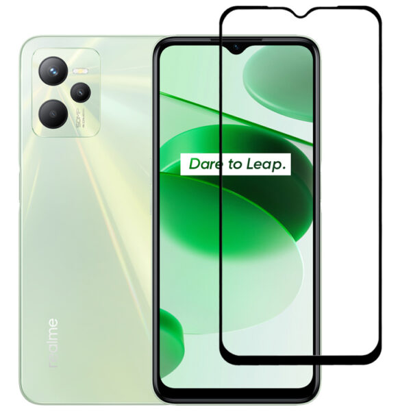 POWERTECH tempered glass 5D TGC-0579, Realme C35, full glue, μαύρο