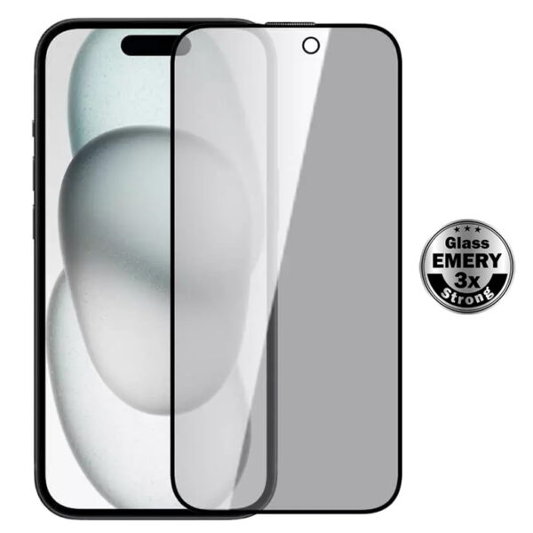 POWERTECH tempered glass Emery Private 5D TGC-0770 για iPhone 15 Pro, full glue