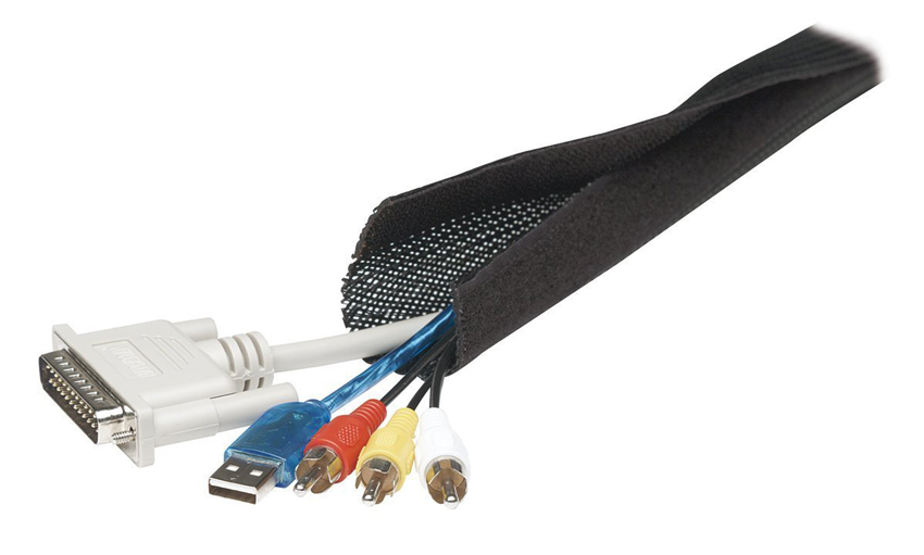 POWERTECH δεματικό καλωδίων τύπου Flex Wrap TIES-001, 1.8m, μαύρο