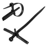 POWERTECH δεματικά καλωδίων με ούπα TIES-084, 7x150mm, μαύρα, 100τμχ