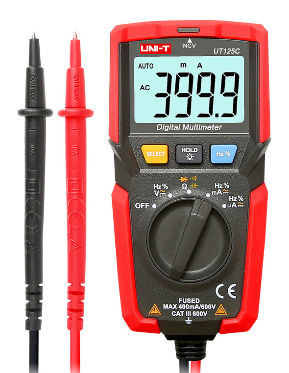UT125C.jpg UNI-T μίνι ψηφιακό πολύμετρο UT125C, 600V AC/DC, NCV
