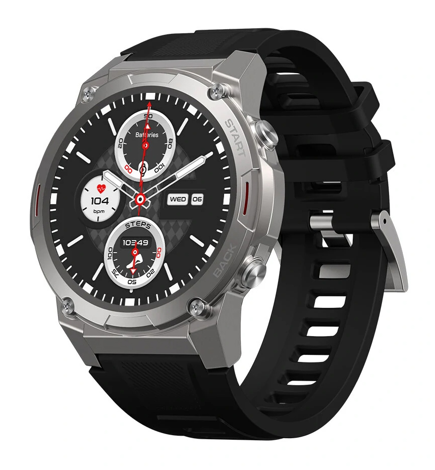 VIBE7PRO-SL.jpg ZEBLAZE smartwatch Vibe 7 Pro, heart rate, 1.43" AMOLED, 3 ATM, ασημί