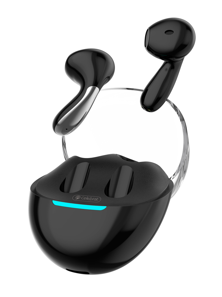 W51-BK.jpg CELEBRAT earphones με θήκη φόρτισης W51, True Wireless, Φ13mm, μαύρα