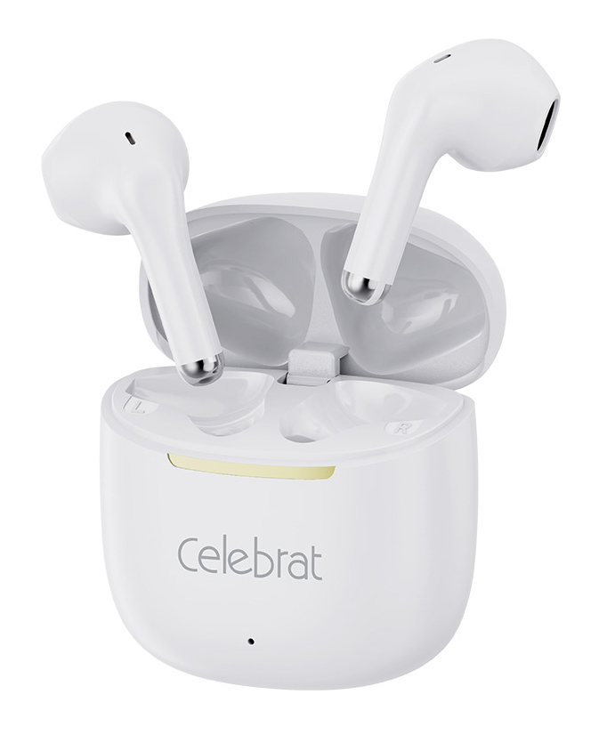 W79-WH.jpg CELEBRAT earphones με θήκη φόρτισης W79, True Wireless, 13mm, 30/300mAh, λευκά
