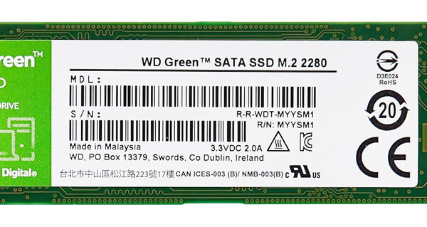 WD M.2 SATA III SSD Green WDS480G3G0B, 480GB, 545MBps, Factory Recertified