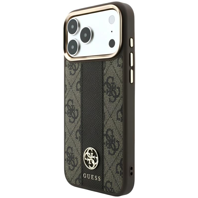 e1be9d0ba41c4d4e800417928b028943_original.jpg Θήκη TPU & PC Guess Apple iPhone 18 Pro/ 17 Pro MagSafe Leather Stripe Round Classic Logo Καφέ