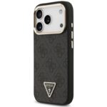 Θήκη PU Guess MagSafe Apple iPhone 18 Pro/ 17 Pro Leather Diamond Triangle 4G Μαύρο