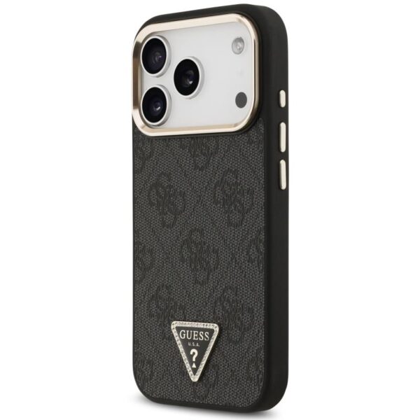 Θήκη PU Guess MagSafe Apple iPhone 18 Pro/ 17 Pro Leather Diamond Triangle 4G Μαύρο