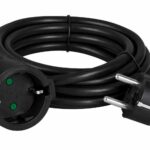 POWERTECH μπαλαντέζα ρεύματος PT-1562, 1x schuko, 16A, 5m, μαύρη