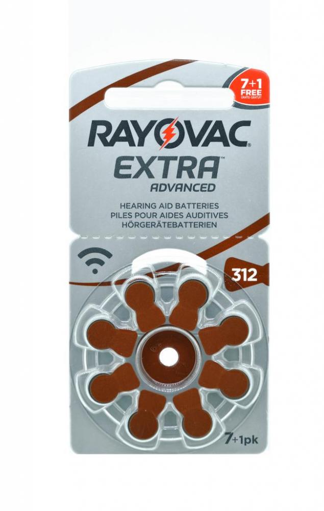 Μπαταρίες Ακουστικών Βαρηκοΐας Rayovac 312 Extra Advanced 1.45V Τεμ. 8