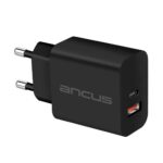 Φορτιστής Ταξιδίου Switching Ancus Supreme Series C70D Dual Fast Charge με USB/USB-C Έξοδο QC3.0 PD 30W Μαύρο