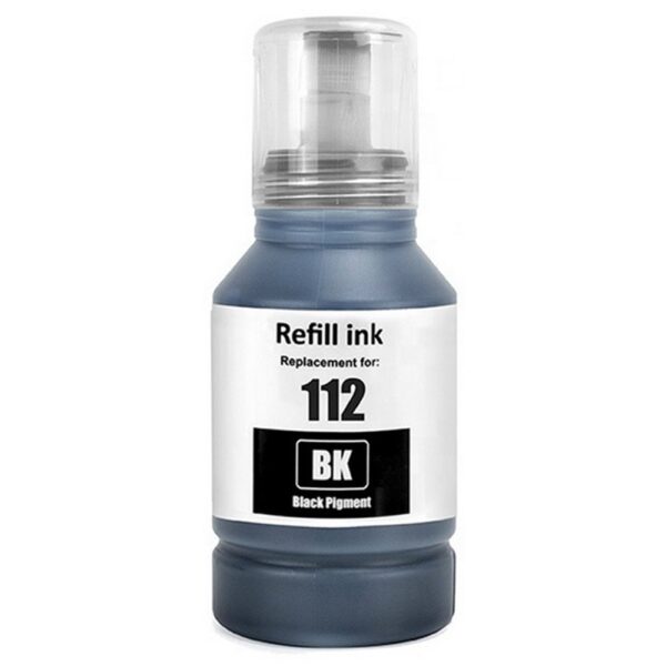 Μελάνι EPSON Συμβατό E112 C13T06C14A 127ml Σελίδες:7500 Black C13T06C14A για L11160, L15150, L15160, L15180, L6460, L6490, L6550, L6570