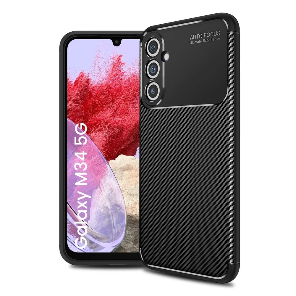 39696.jpg Θήκη Ancus AutoFocus Carbon Fiber για Samsung SM-M346 Galaxy M34 Μαύρο
