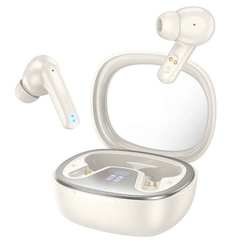 40358.jpg Wireless Hands Free Hoco EQ6 Shadow TWS V5.3 320mAh 7 Ώρες Λειτουργίας με LED Οθόνη και Συμβατά με Siri Λευκά