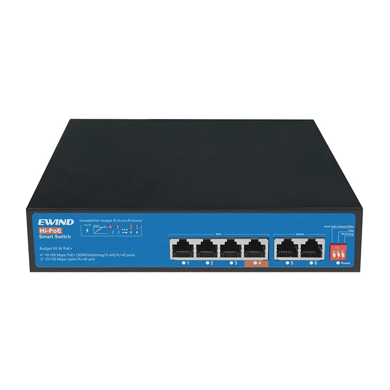 Ethernet Switch Ewind EW-S1606CF-AP 4x10/100Mbps + 2x100Mbps RJ45 PoE
