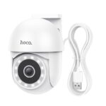 Εξωτερική Wi-Fi Κάμερα Ασφαλείας Hoco D2 FullHD IP65 350° με Έγχρωμη Νυχτερινή Όραση WDR 3D Noise Reduction και Αμφίδρομη Ενδοεπικοινωνία