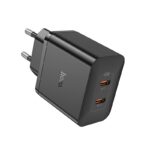 Φορτιστής Ταξιδίου Hoco N35 Streamer με 2 Εξόδους Φόρτισης USB-C PD45W GaN Tech Μαύρος