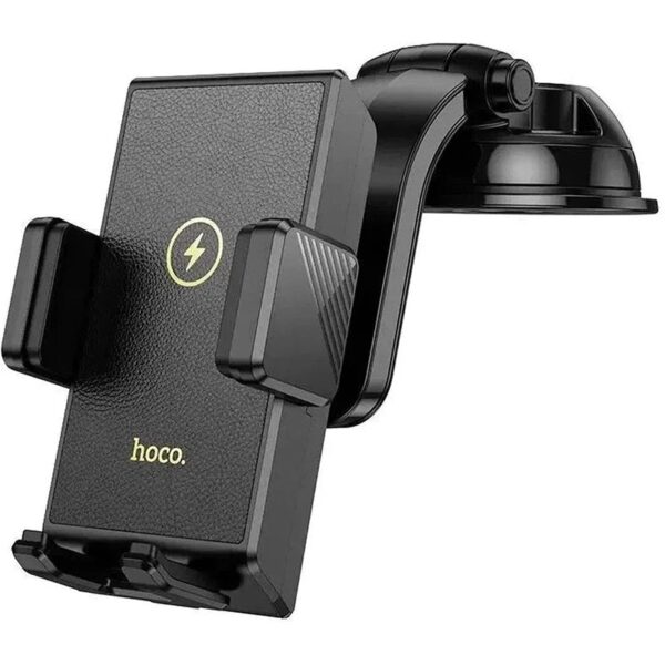 Βάση Στήριξης Αυτοκινήτου Hoco HW22 Precious με Wireless Fast Charger έως 15W USB Μαύρη 4.5"-7"