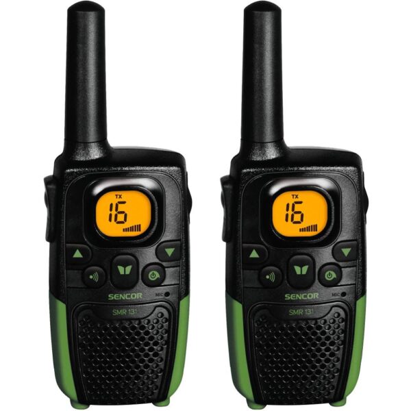 Walkie Talkie Sencor SMR 131 Σετ 2τεμ. με Yποδοχή Hands Free 2.5mm Εύρος Κάλυψης 7 km 3ΑΑΑ Μαύρο/Πράσινο