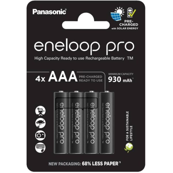 Μπαταρία Επαναφορτιζόμενη Panasonic Eneloop Pro BK-4HCDE/4BE 930 mAh size AAA Ni-MH 1.2V Τεμ. 4 New Package