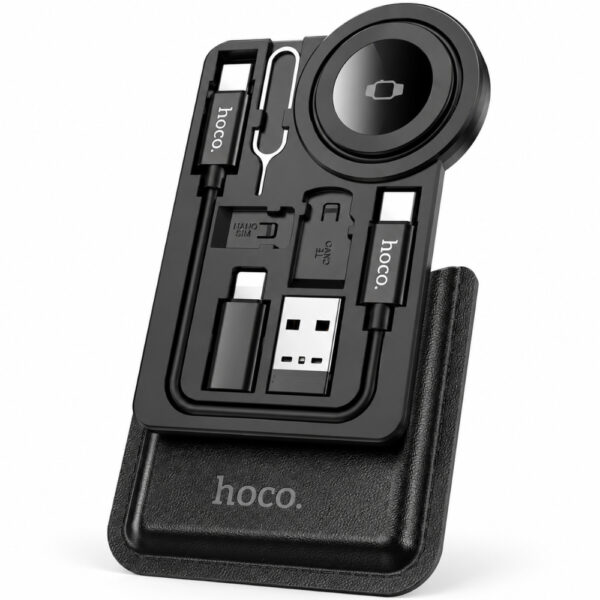 Set Ασύρματου Φορτιστή Hoco CW58 για iWatch 1-9/SE Ultra με Καλώδιο USB-C σε USB-C 15cm και Αντάπτορες USB-A / Lightning