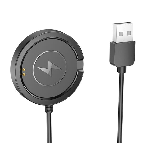 Ασύρματος Φορτιστής για Hoco Y22 Smartwatch με καλώδιο 60cm Μαύρος
