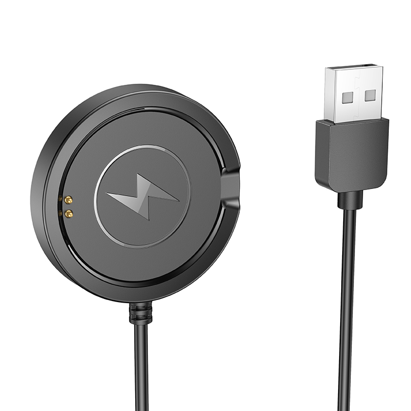 Ασύρματος Φορτιστής για Hoco Y22 Smartwatch με καλώδιο 60cm Μαύρος