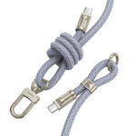 Καλώδιο Φόρτισης/Λουράκι Λαιμού Hoco GH7 USB-C σε USB-C 60W 3A Braided Μπλε 1.8m