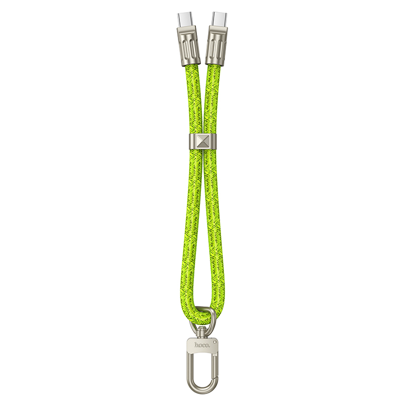 Καλώδιο Φόρτισης/Λουράκι Καρπού Hoco GH5 USB-C σε USB-C 60W 3A Braided Πράσινο 22cm