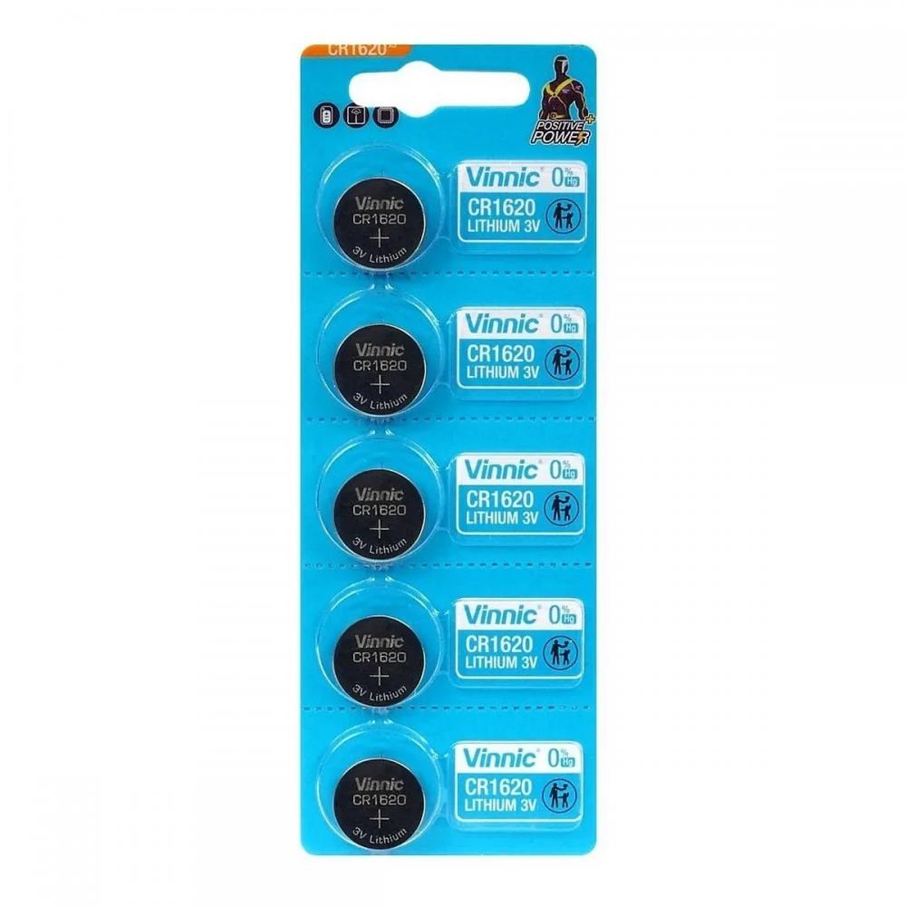 45793.jpg Buttoncell Vinnic CR1620 3V Τεμ. 5 με Διάτρητη Συσκευασία