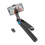 Βάση Στήριξης και Selfie Stick Hoco K22 Handy για Συσκευές 4.5"- 7" με Τηλεχειριστήριο V5.2 55mAh Μαύρη
