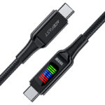 Καλώδιο Σύνδεσης Acefast C7-03 Μεταλλικό USB-C σε USB-C 100W 20V/5A με Ενδειξη Τάσης Braided Μαύρο 1.2m