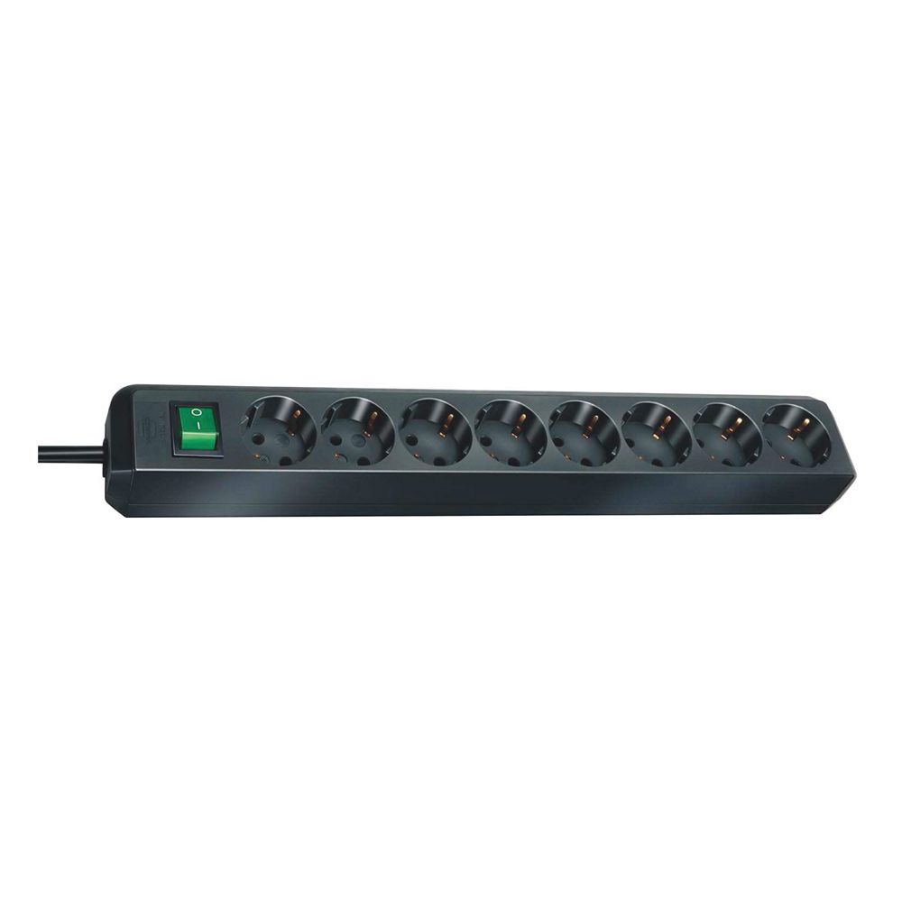 46013.jpg Πολύπριζο Brennenstuhl Eco-Line, Οκτώ Θέσεων Σούκο IP20 3μ Μαύρο