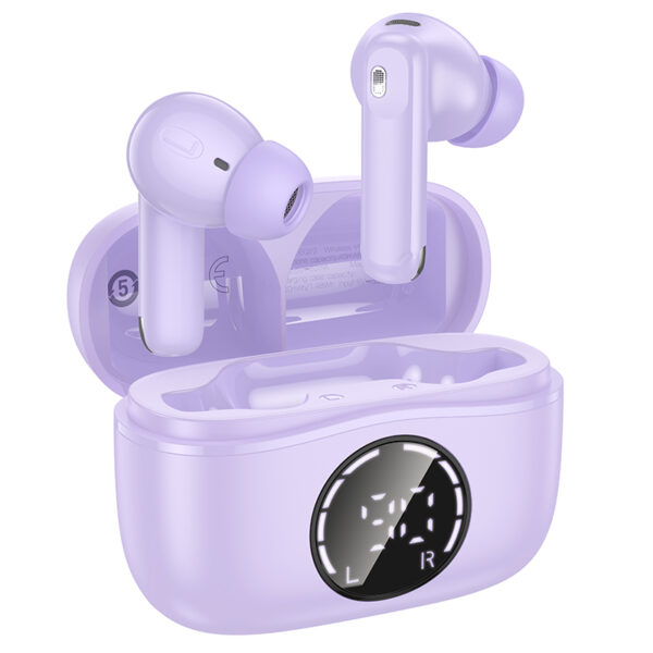 Wireless Hands Free Hoco EQ22 Singer TWS ANC ENC V5.4 400mAh με 7 Ώρες Λειτουργίας και Εναλλαγή Master/Slave Μωβ