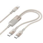 Καλώδιο Σύνδεσης Hoco U139 USB-C σε 2xUSB-C PD100W 20V/5A Braided Χρυσό 1.2m
