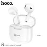 Wireless Hands Free Hoco. DES37 Ballad TWS V5.3 250mAh 3.5 Ώρες Λειτουργίας Συμβατό με Siri Λευκά