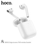 Wireless Hands Free Hoco. DES03 Plus TWS V5.0 350mAh και 3h Ώρες Λειτουργίας Λευκά με Μαύρο Silicon Sleeve