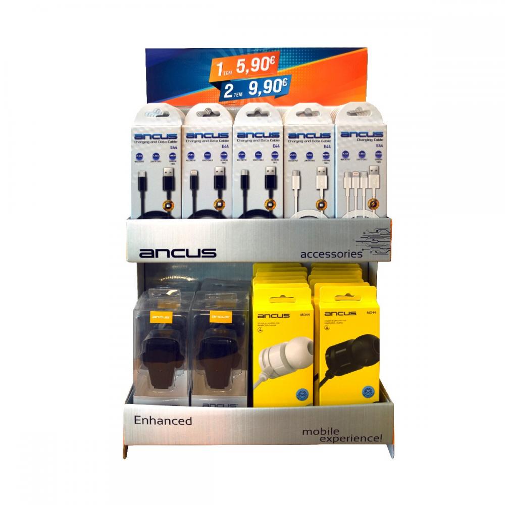 46300.jpg Stand με Αξεσουάρ Ancus, Hands Free, Φορτιστές και Καλώδια Σύνδεσης 48 Τεμαχίων UK Version Δωρο Stand 20061
