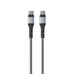 Καλώδιο σύνδεσης Energizer Metal & Nylon USB-C σε USB-C 2.0 Braided Ασημί 2m