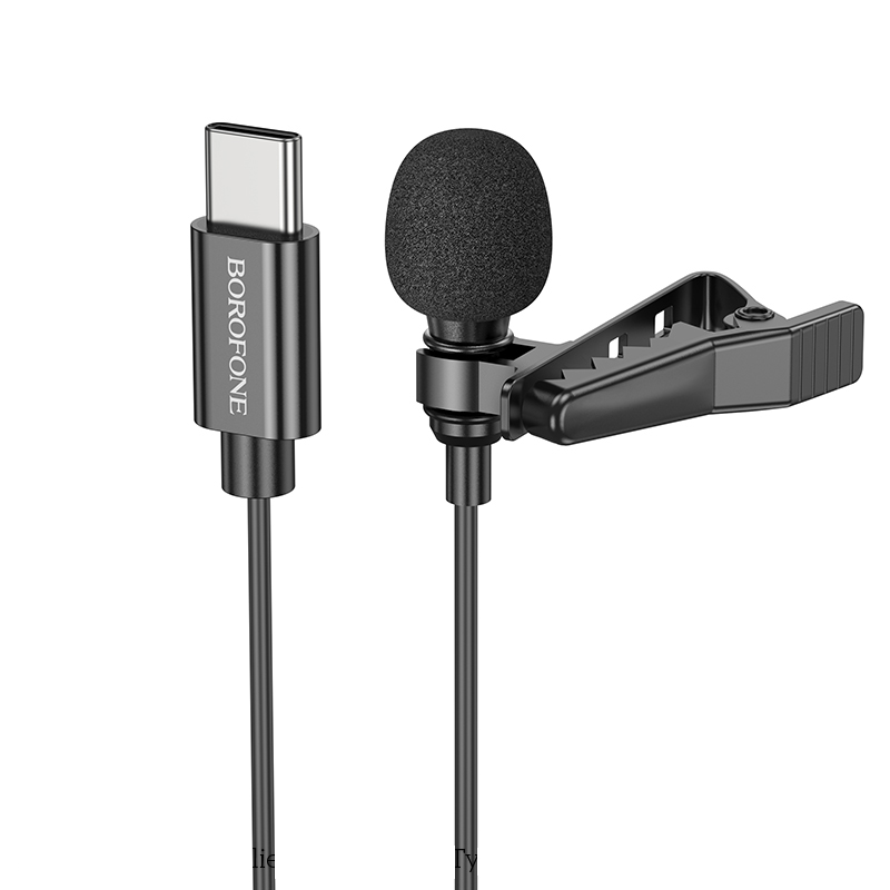 46564.jpg Μικρόφωνο Πέτου Borofone BFK11 Elegant Lavalier με USB-C Καλώδιο 2m