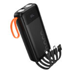 Power Bank Hoco J151A Spirit 20000mAh με 4 Καλώδια Φόρτισης, Φακό και LED Ένδειξη Μαύρο