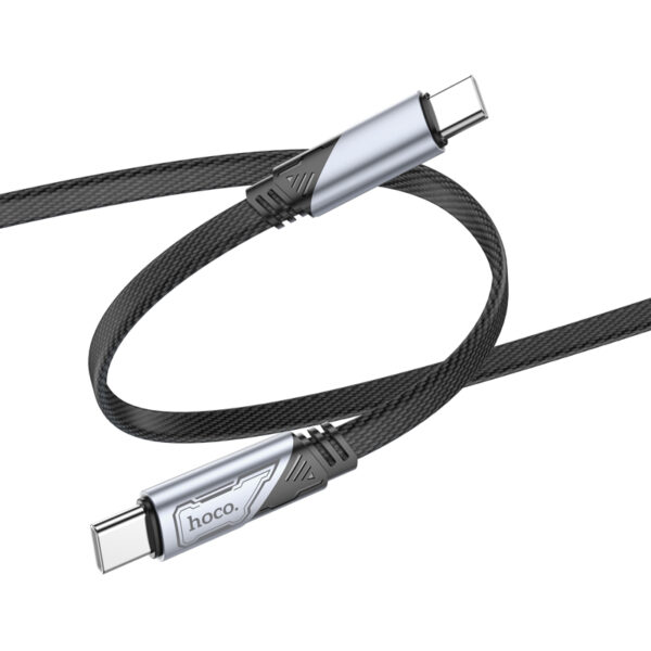 Καλώδιο σύνδεσης Hoco U119 USB-C σε USB-C 60W 3A Fast Charging Armor Style Braided Μαύρο 1.2m