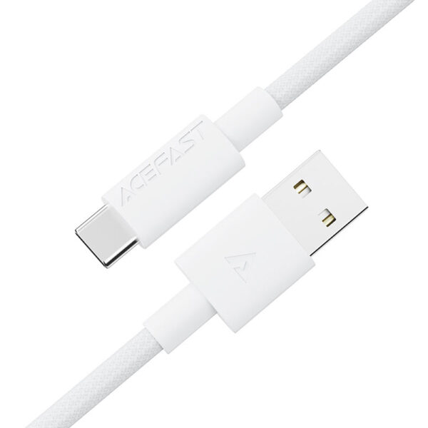 Καλώδιο Σύνδεσης Acefast C18-04 USB-A σε USB-C 3A Fast Charge USB2.0 Braided Λευκό 1.2m.