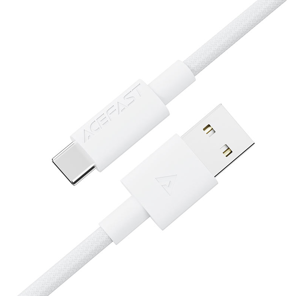 47044.jpg Καλώδιο Σύνδεσης Acefast C18-04 USB-A σε USB-C 3A Fast Charge USB2.0 Braided Λευκό 1.2m.