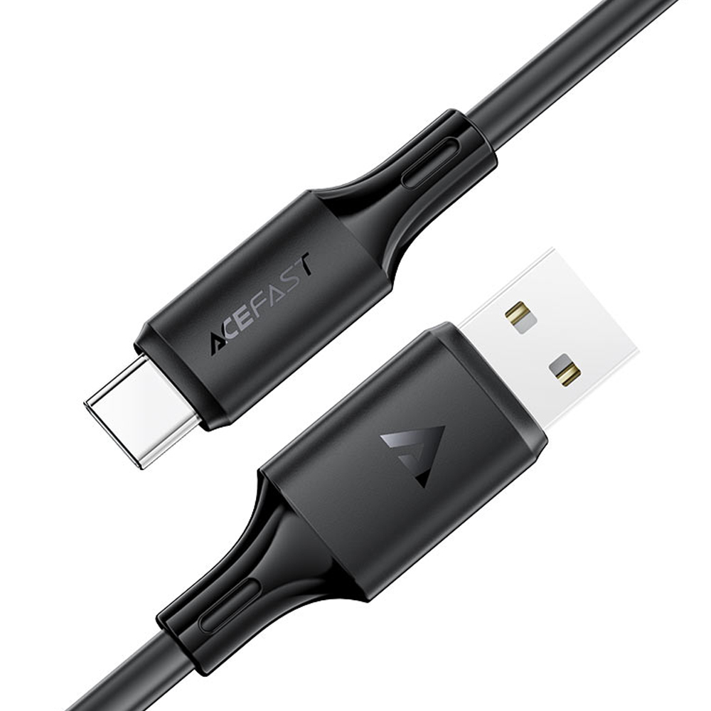 Καλώδιο Σύνδεσης Acefast C17-04 USB-A σε USB-C 3A Fast Charge USB2.0 Silicon Μαύρο 1.2m