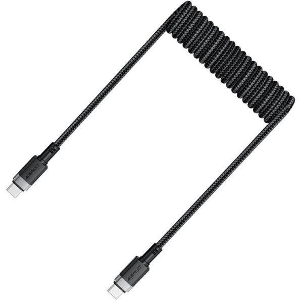 Καλώδιο Σύνδεσης Acefast C14-03 USB-C σε USB-C PD60W 3A Fast Charge USB2.0 Spring Braided Μαύρο 1.2m